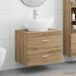 Maison Exclusive Set d'accessoires de salle de bain, placage chêne Artisan