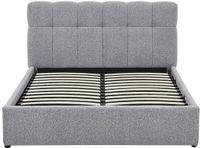 Vente-unique Bed met opbergruimte stof grijs 160 x 200 cm