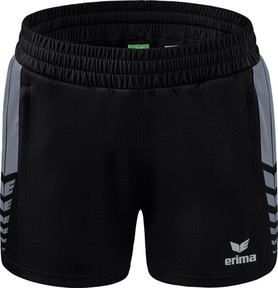 Erima Six Wings Worker Short Kinderen - Zwart / Slate Grey | Maat: 164