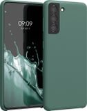 kwmobile telefoonhoesje geschikt voor Samsung Galaxy S21 - Hoesje met siliconen coating - Smartphone case in dennengroen