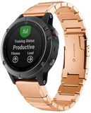 By Qubix Qubix - Geschikt voor Garmin bandje - 20mm Quickfit - Stainless steel schakelband - Rosé goud - Geschikt voor Garmin Fenix 8 - 43mm