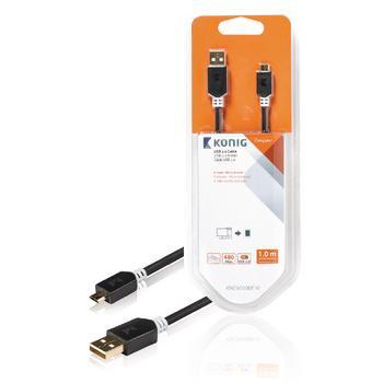 König USB 2.0 cable A male - Micro B male 1.00 m grey