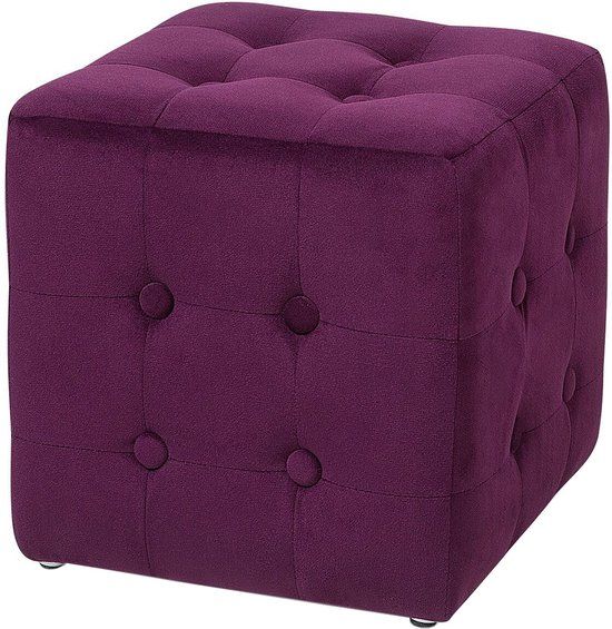 Beliani WISCONSIN - Hocker - Paars - Fluweel - 30 cm