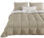 Couette d'hiver 240x260 cm, couette réversible en blanc et taupe, microfibre