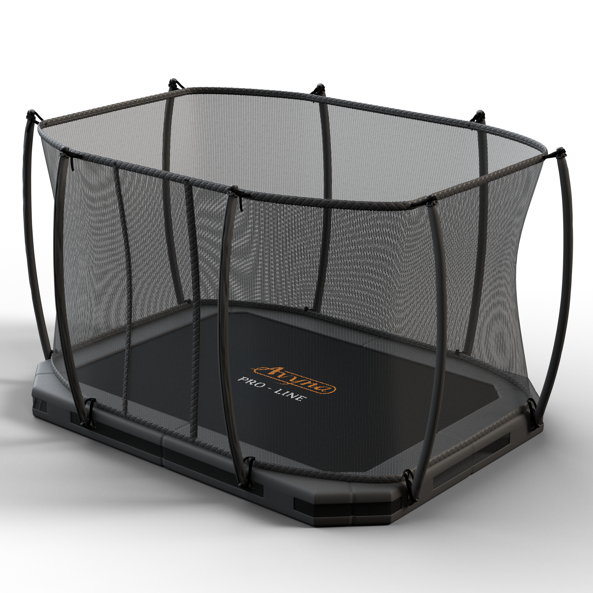 Avyna Pro-Line rechthoekige inground trampoline met veiligheidsnet - luxe