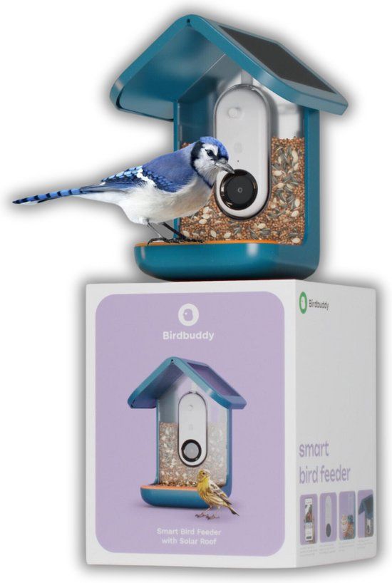 Bird Buddy Smart Vogelvoeder met Camera en Zonnepaneel - Blauw