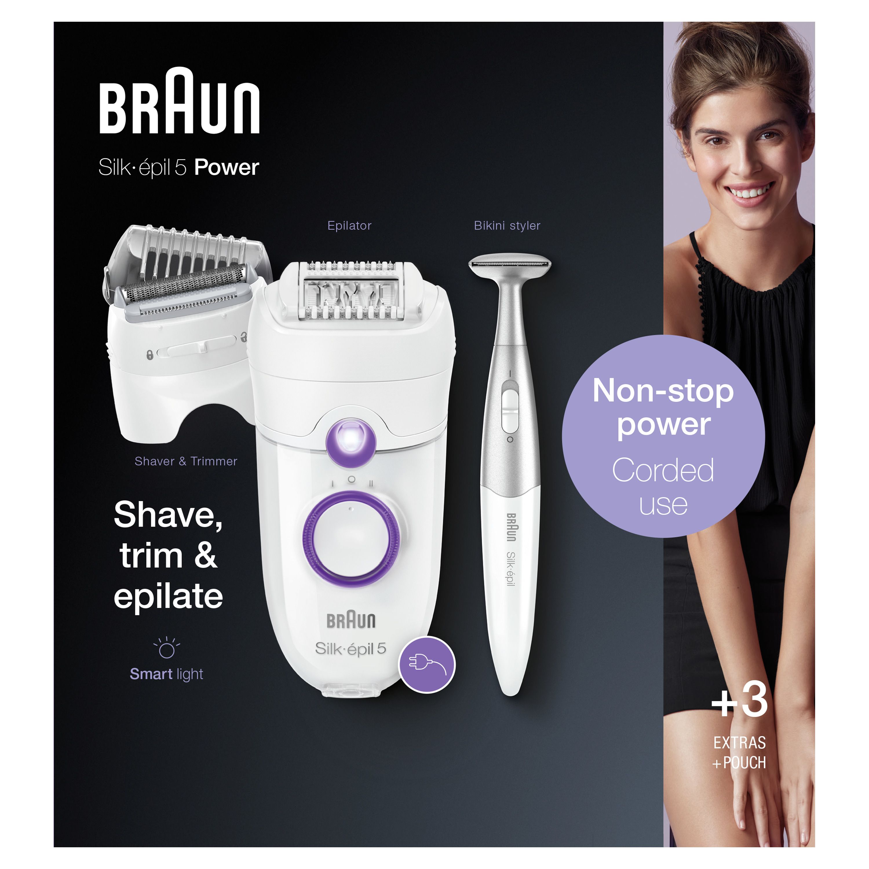 Braun Silk-épil 5-825 Epilator - White/Purple