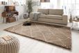 Mint rugs Hoogpolig vloerkleed geruit Allure - bruin/crème 160x230 cm