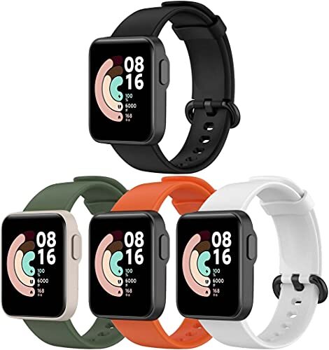 Chainfo Watch Strap compatibel met Xiaomi Mi Watch Lite/Redmi Watch, Soft Silicone Sport Replacement Bands (4-Pack G)