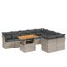 vidaXL 10-delige Loungeset met Kussens, Poly Rattan, Grijs