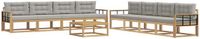 vidaXL - Bank loungeset - 8 zitplekken - Wit en lichtgrijs - Polyester