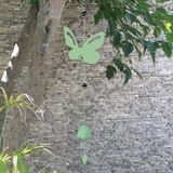 Louis Moulin Windchime Vlinder met Kralen lichtgroen Staal 92 cm