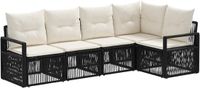 vidaXL - Tuinbank - Set - 5 - st - Zwart - poly - rattan