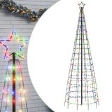 vidaXL Sapin de Noël LED avec piquets, 570 LED colorées, 300 cm