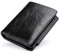 Portefeuille Homme Luxe avec Fermeture Éclair et Compartiments pour Cartes en Noir