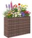 Outsunny Rattan Plantenstandaard met Verstelbare Poten - Verhoogde Plantenbak - Kweekbak - Bruin