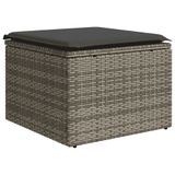 vidaXL 8-delige Loungeset met Kussens, Poly Rattan, Grijs