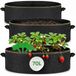 Sac de culture - Sac de plantation - Pot de fleurs en tissu - 70 litres - Ø 60 cm - 3 pièces - Noir