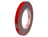 AUTO-PLAST PRODUKT APP Acryl tape, dubbelzijdig plakband, extra sterk, dubbelzijdige waterdichte montageband, rood, 10 m lang, 12 mm breed