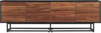 en.casa Commode Boxholm dressoir 180x30x56 cm zwart en walnootkleurig