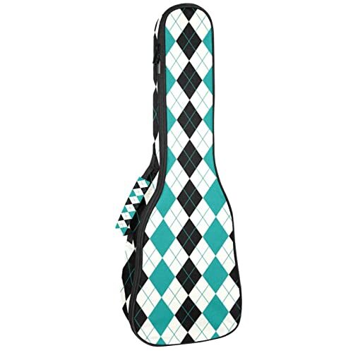 UEKWLOSDN Argyle-patroon achtergrond patroon Sopraan Ukelele Case Tenor Ukelele Tas voor Volwassenen Ukelele Cover met verstelbare bandjes Waterdichte Ukelele Gewatteerde Tas