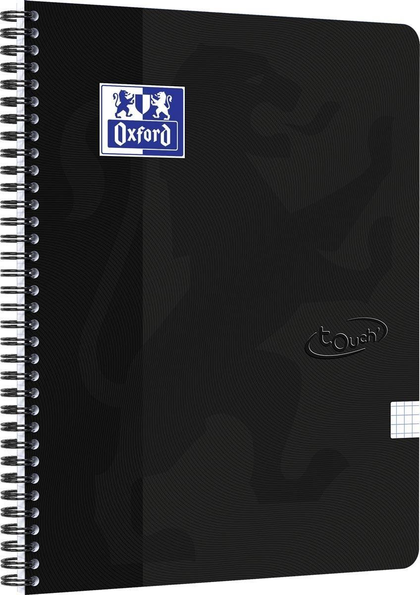 Oxford Oxford Touch spiraalblok A4 geruit 90 grams 70 vel zwart