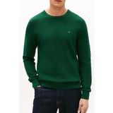 Tommy Hilfiger Pull en maille pour homme Coton Col rond Manches longues Casual Vert S