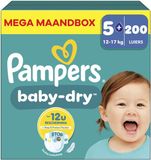 Pampers Baby Dry Maat 5+ Mega Maandbox - 200 Stuks - 12-17 kg