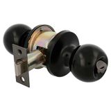 Amig Kogelknopset, noodslot voor buiten en binnenvergrendelingssysteem, 60/70 mm deursluiting, vierkante rand, messing, zwart, binnendeurdikte 35 tot 45 mm