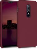 kwmobile hoesje geschikt voor OnePlus 6 - Hoesje met siliconen coating - Smartphone case in rabarber rood