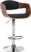 CLP Kingston Tabouret de bar - Avec dossier - Accoudoir - Repose-pieds - Cadre Chrome - noyer/noir