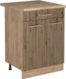 Vicco Keukenonderkast R-Line, Artisanaal eiken/Goudkleurig Eiken, 60 cm