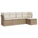 vidaXL 6-delige Loungeset met Kussens, Poly Rattan, Beige