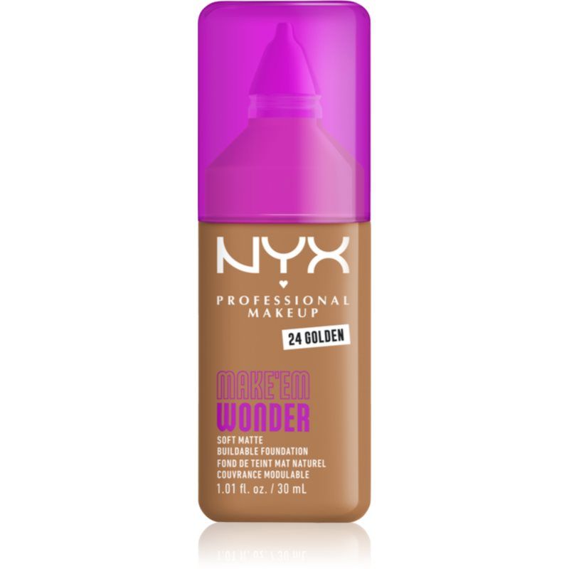 NYX Professional Make Up Make 'EM Wonder Foundation - Zachte matte finish - Met huidverzorgende vitamine C en hyaluronzuur - Golden