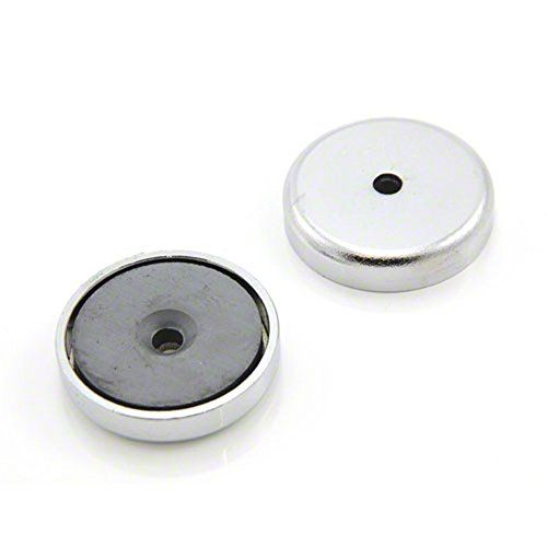first4magnets Magneet Expert® 40mm dia x 8mm dik x 5mm c/spoelbak Ferriet Y30BH Potmagneet - 15kg Trek (Pack van 1)
