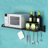Merkloos Magnetron Opbergrek - Keuken Organizer - Keuken Opbergen - Verhoogde Beveiliging - 40x35cm - Zwart