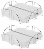 Merkloos Excellent Houseware servettenhouder - 8 stuks - chroom zilver