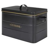 COOK CONCEPT, BT6819, Elegant metal box for kitchen, ideal for storing dry food, airtight design, durable and easy to maintain, size 1L, black and gold color