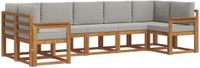 vidaXL - Hoek loungeset - 7 zitplaatsen - Naturel en lichtgrijs - Acacia hout