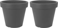 Merkloos / Sans marque Prosperplast Bloempot/plantenpot voor binnen en buiten - 2x - D20 x H18 cm - antraciet grijs - kunststof