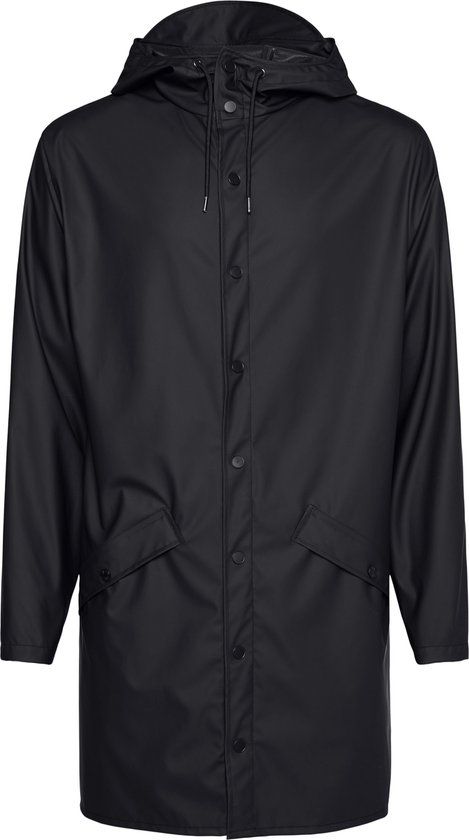 Rains Long Jacket Unisex Jas - Black - Maat L