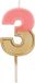 Folat Party Products Folat Kaars Retro Cijfer 3 Roze