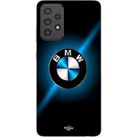 BMW Coque Pour Samsung Galaxy A72 Logo BMW noir et bleu brillant Maniacase