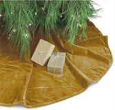 Unique Living Kerstboomrok - velvet goud - D120 cm - polyester