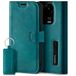 SURAZO Premium Hoes voor mobiele telefoon voor Xiaomi 14 5G, lederen klapbaar, magneetsluiting, kaartenvak, RFID-bescherming, standfunctie, portemonneehoes, leren hoes, turquoise