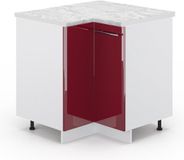 Vicco Fame-Line Hoekkast – 80.5 cm, WB Marmer Bordeauxrode hoogglans