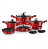 Berlinger Haus Set de casseroles 11 pièces - Rouge métallique