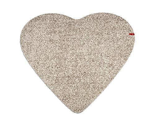 KEILBACH amore.warmgrey voetmat, polyamidevezels met PVC-rug, warmgrijs, afmetingen 78 cm x 78 cm, hoogte 0,9 cm
