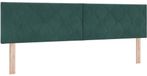 vidaXL - LED - Hoofdbord - Donkergroen - 180 cm - Fluweel