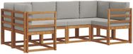 vidaXL Hoek loungeset 6-delig Acaciahout Naturel et Gris Clair